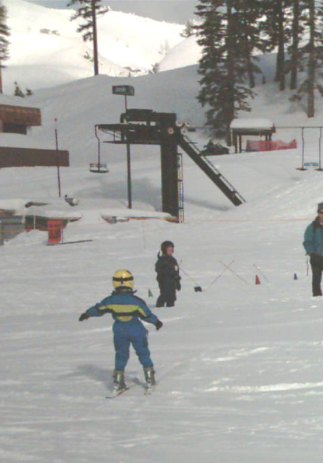 Ben heading back to the chair lift
