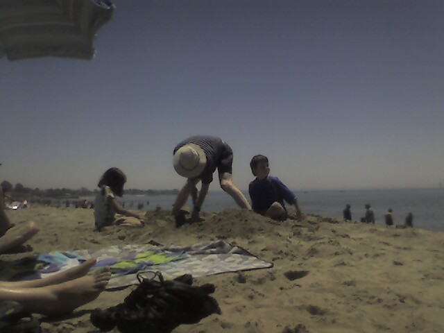 On the beach with Geoff