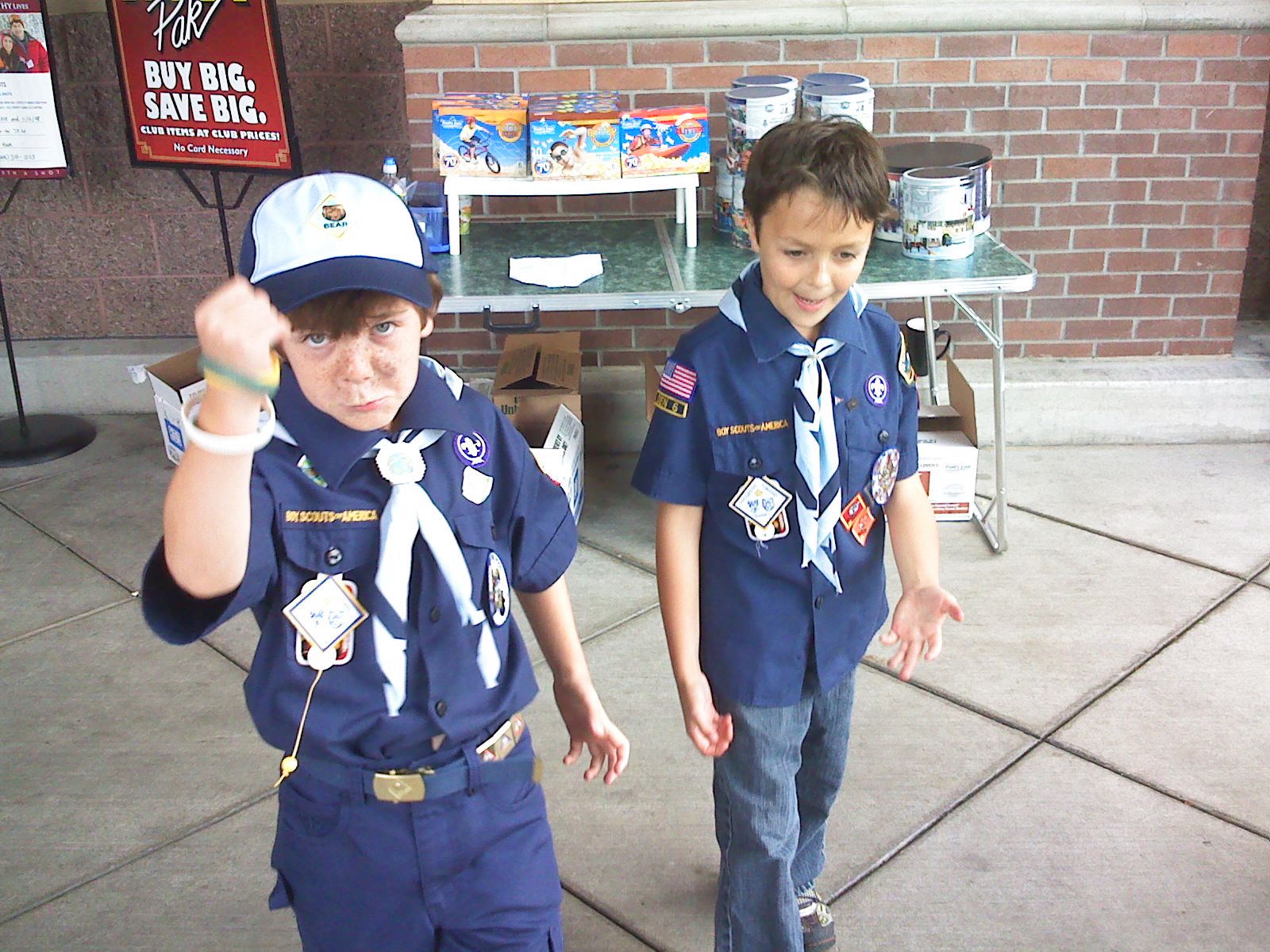 Selling popcorn for the scouts