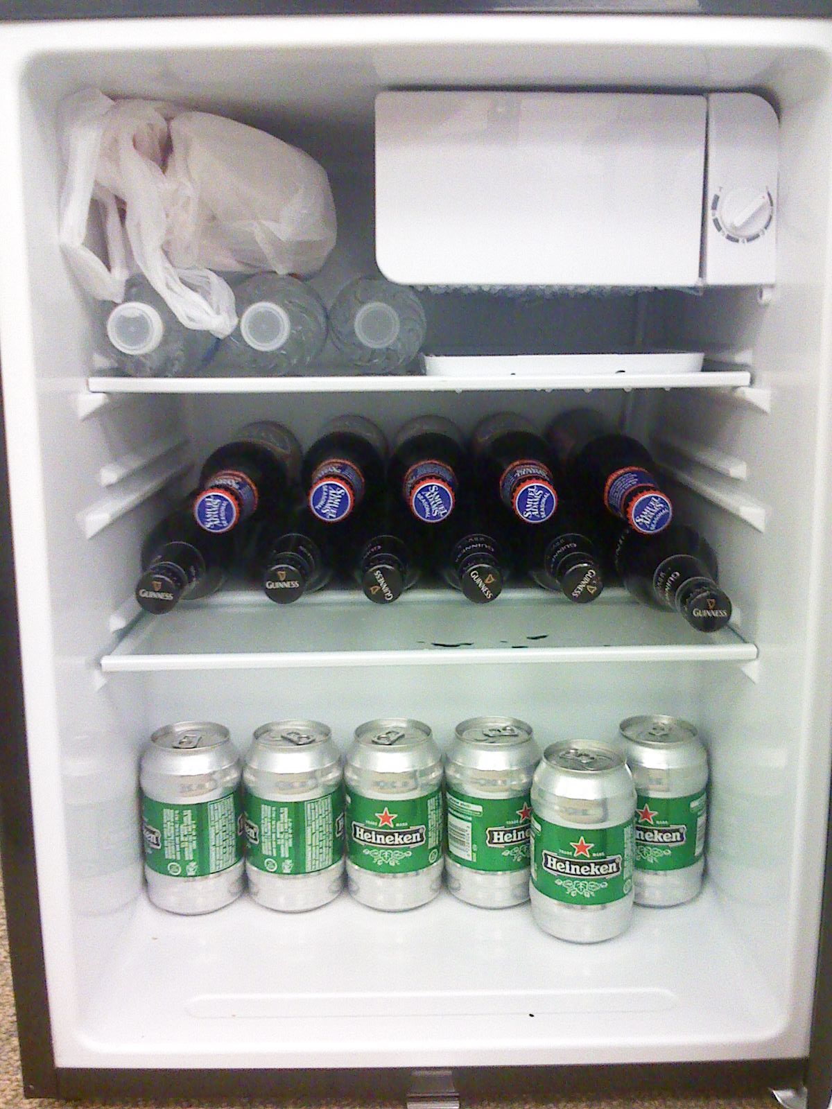 Beer fridge at work